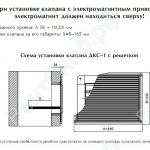 Схема установки клапана ДКС-1 с решёткой